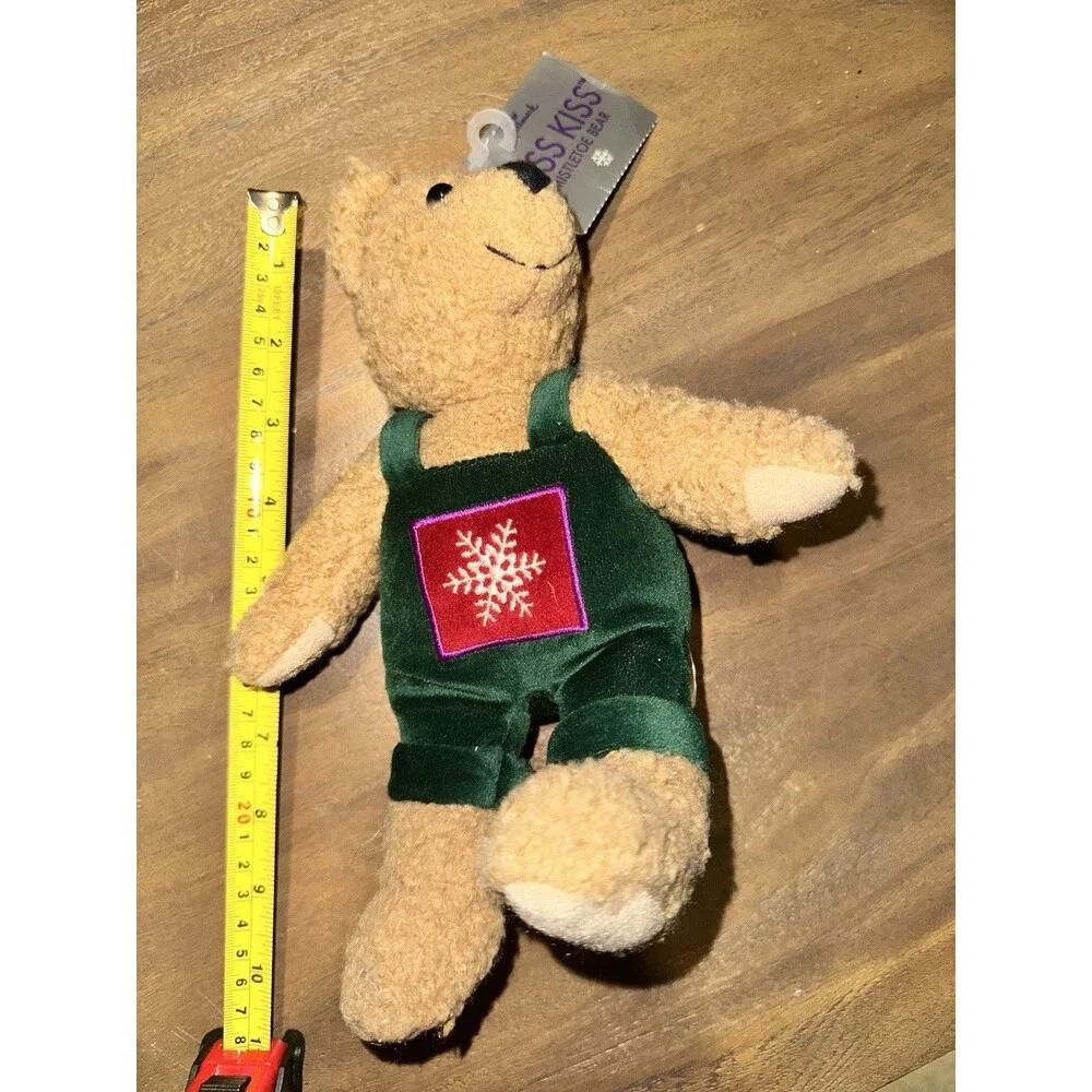 Vintage Hallmark Kiss Kiss Mistletoe Bear Teddy bear & Snowflake W/ Tag